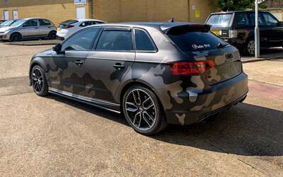 CAMOUFLAGE CAR WRAPPED AUDI LONDON